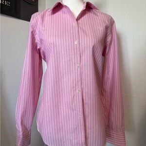 Ralph Lauren Pink Striped Button-Up Shirt Ladies 12